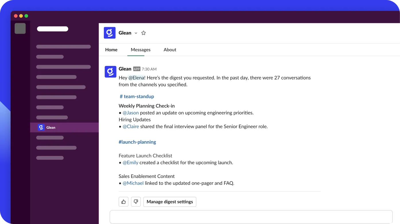 Automated daily summaries in Slack