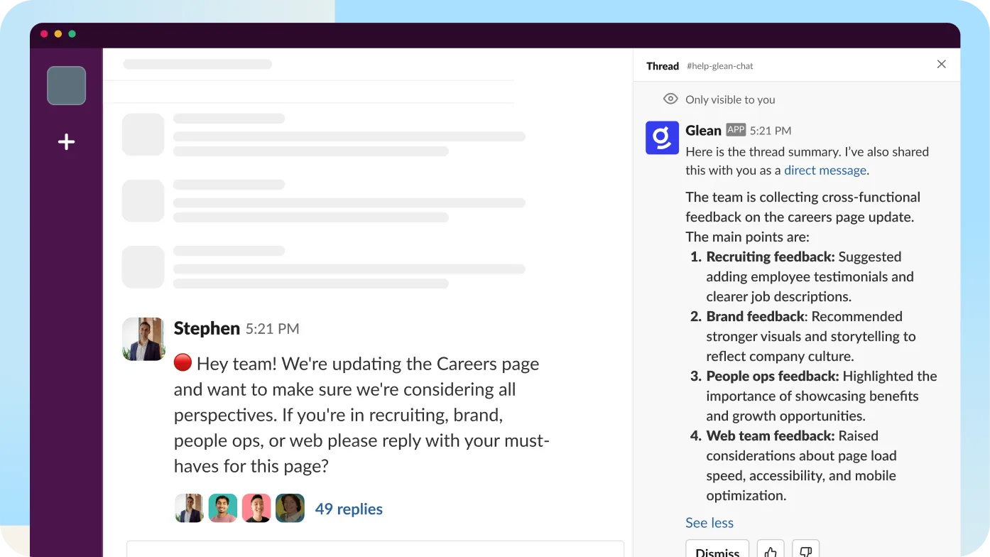 Proactive thread summaries in Slack