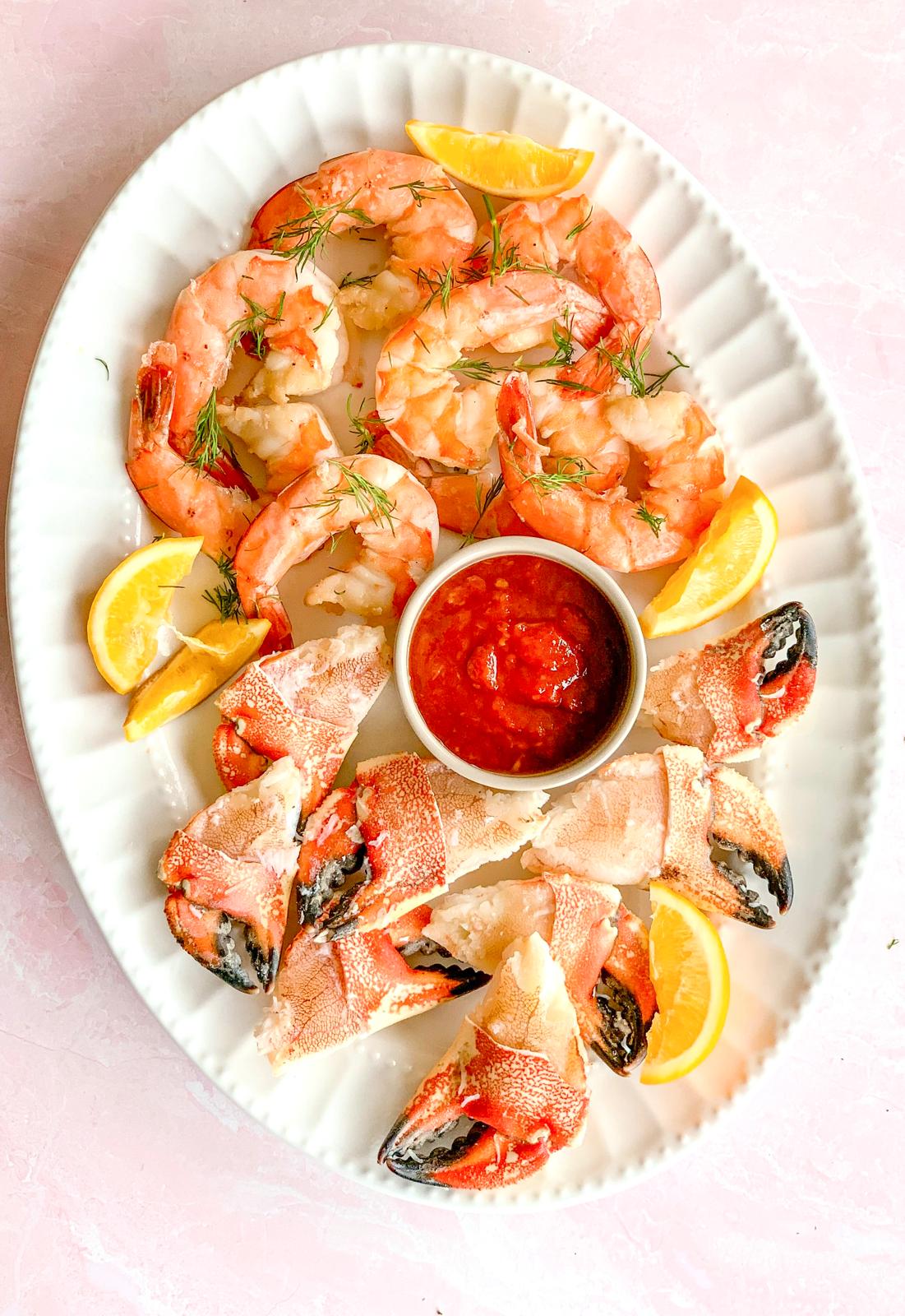 Cold Shrimp and Crab Claw Platter