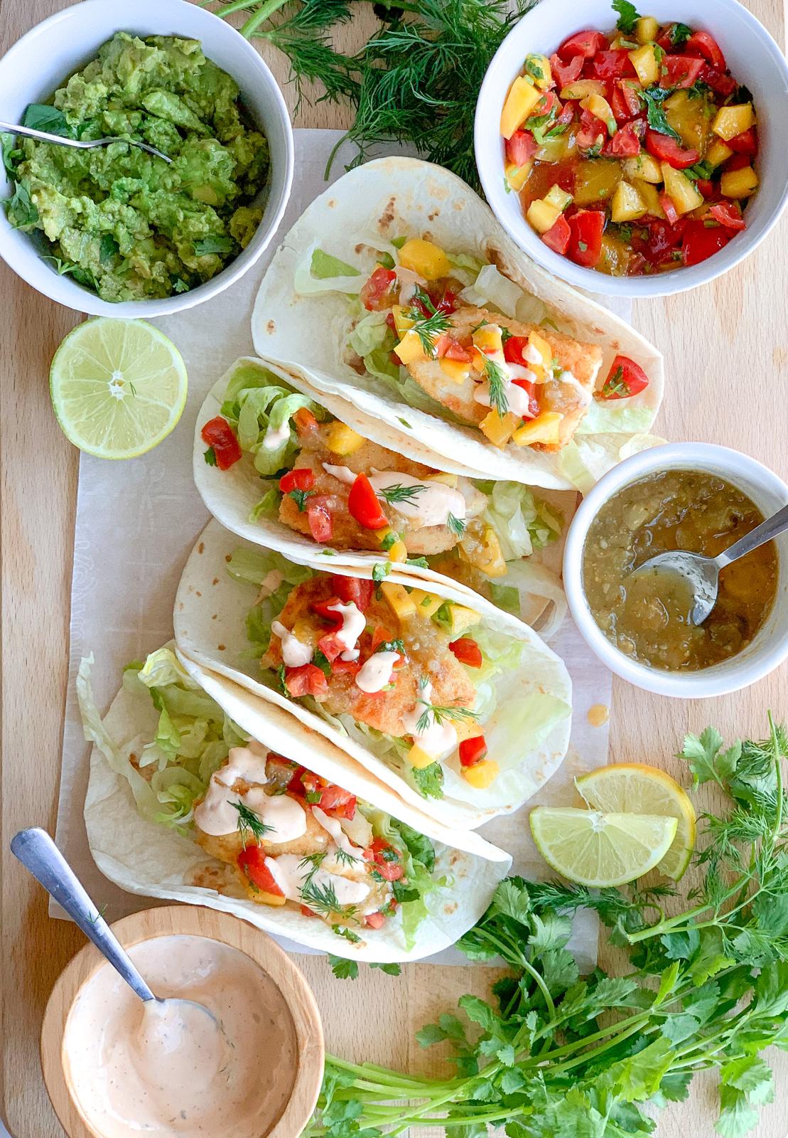 Fish Tacos with Mango Salsa