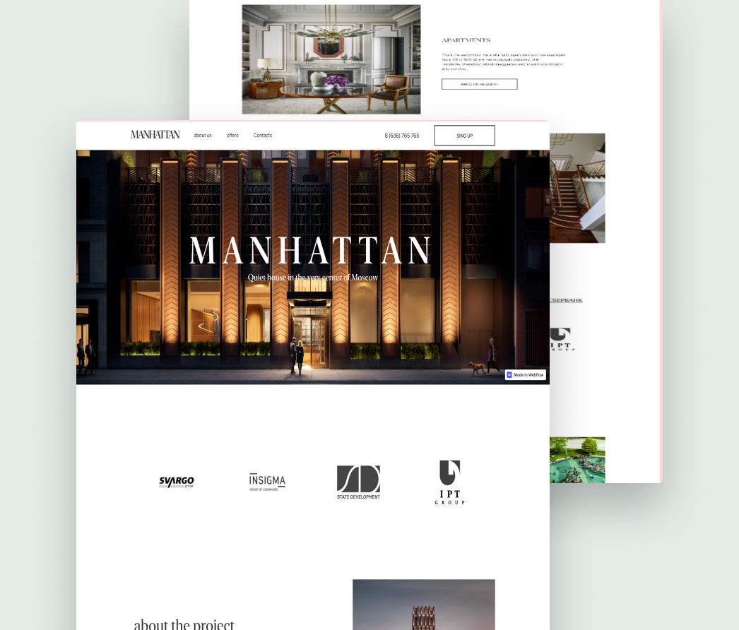 A mockup of a project