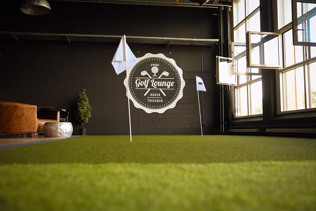 swiss golf lounge indoor golf putting green