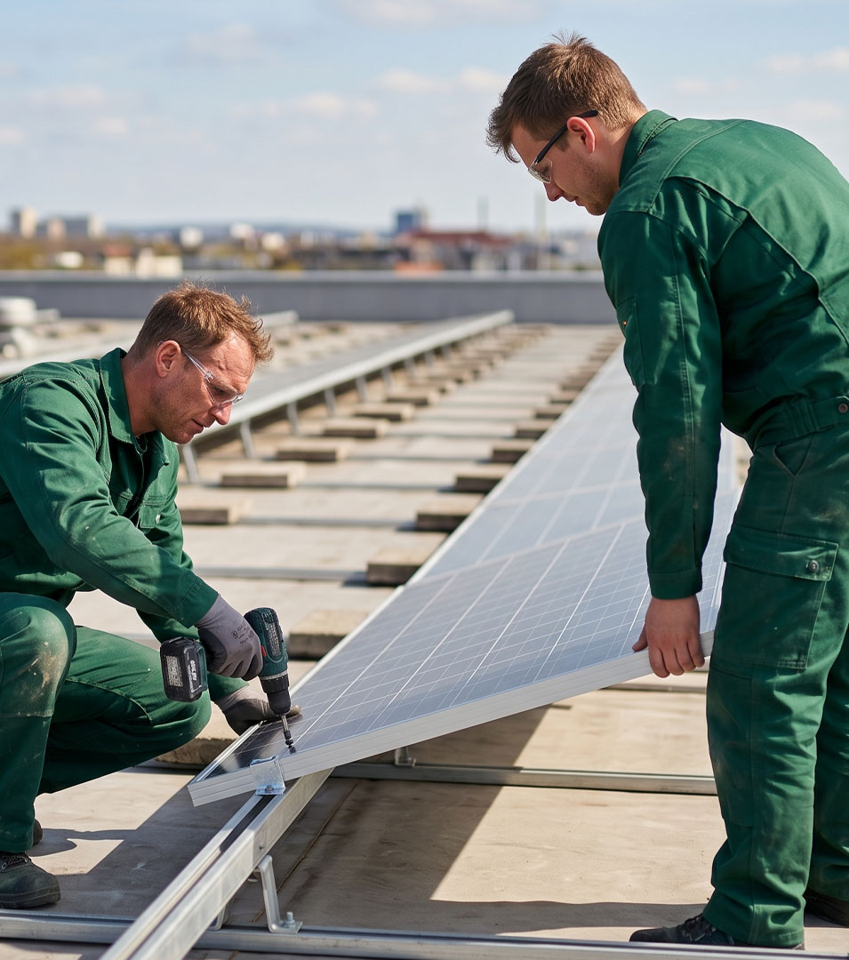 commercial roof solar panel system inspection