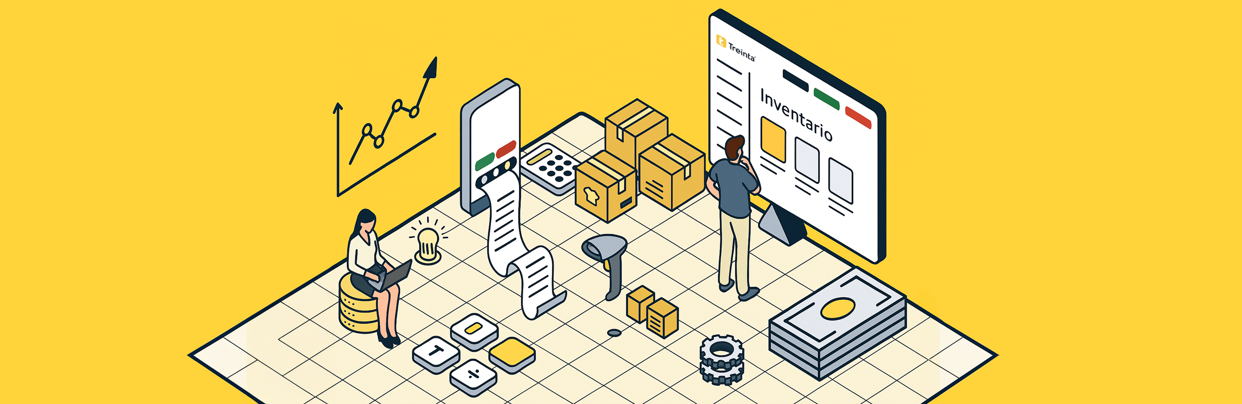 Usuario de Treinta llevando su inventario con un sistema