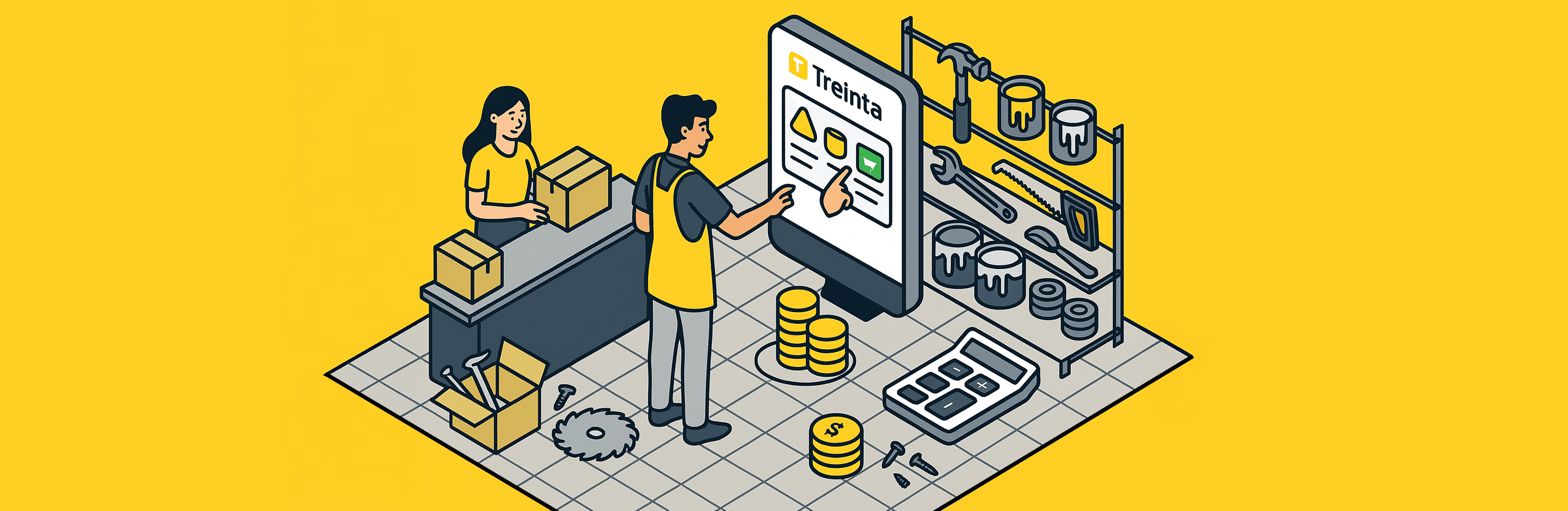 Usuario de Treinta llevando su inventario con un sistema