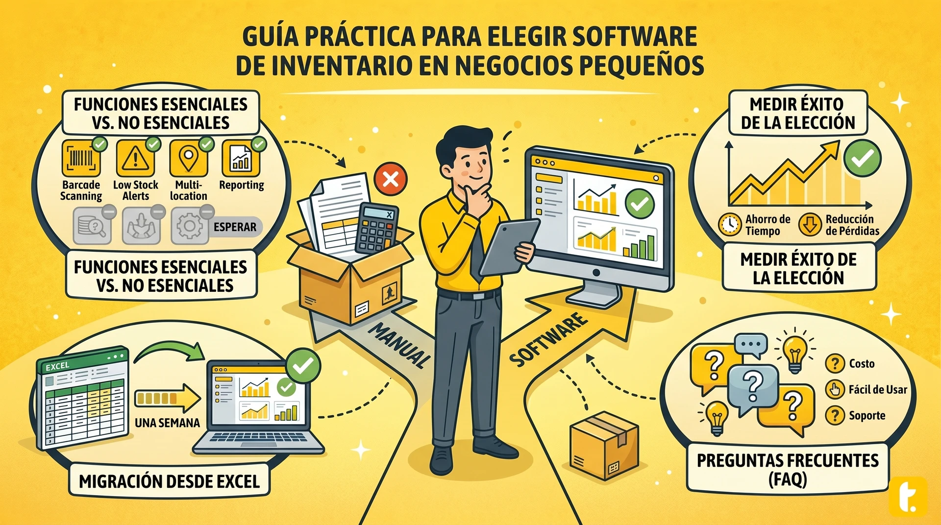 Usuario de Treinta llevando su inventario con un sistema