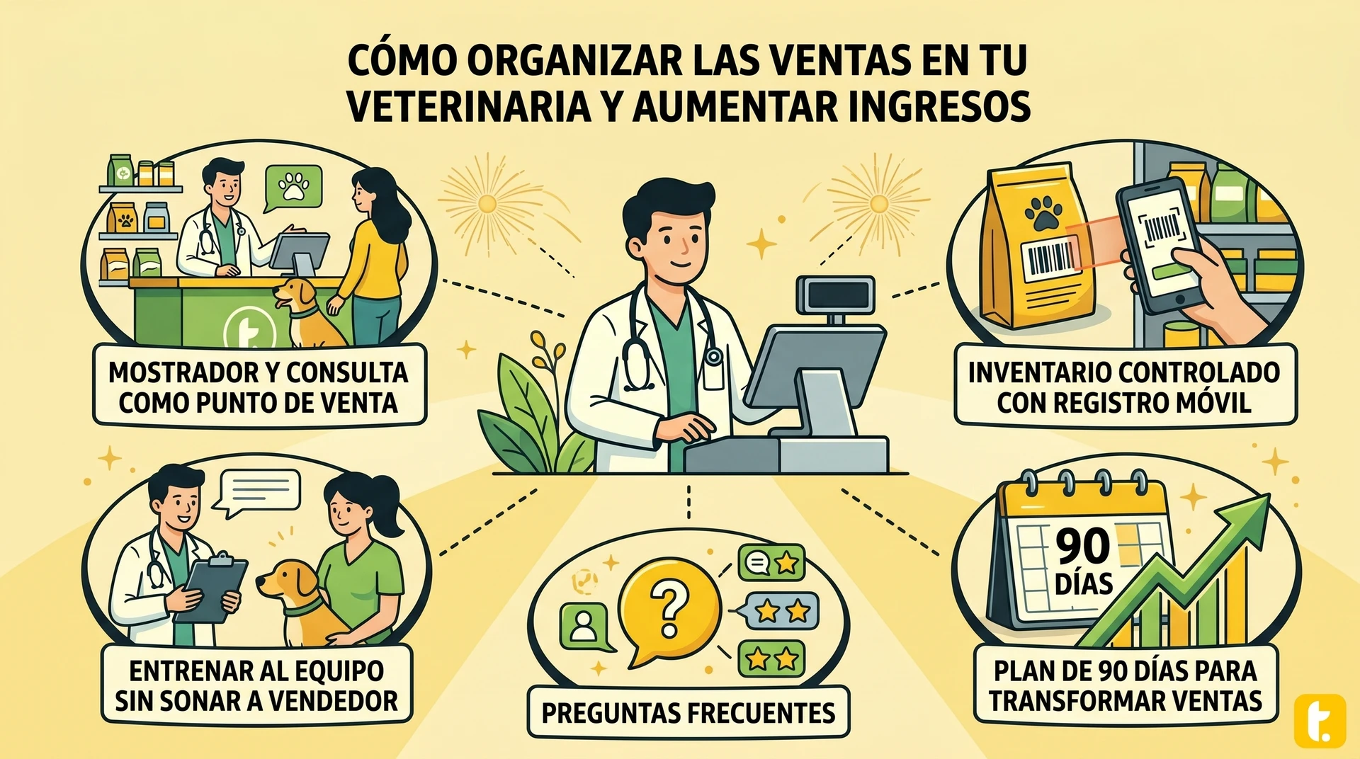 Portada del artículo sobre organización de ventas en veterinarias para aumentar ingresos.