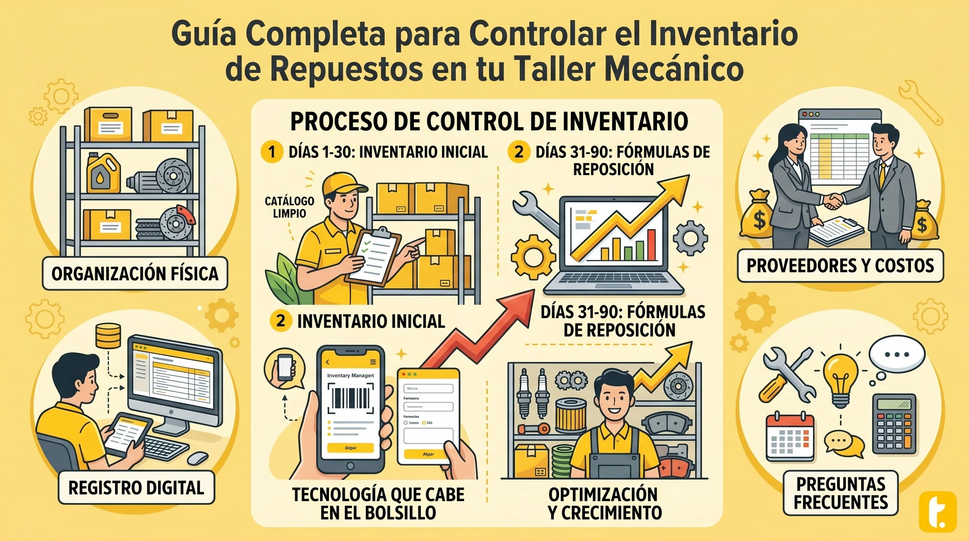 Guía completa sobre cómo gestionar eficientemente el inventario de repuestos en talleres mecánicos.