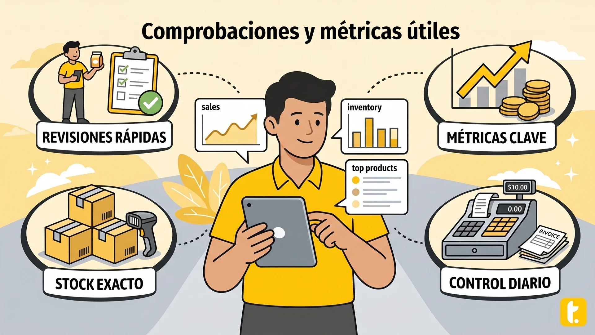 Comprobaciones regulares y métricas para mantener un inventario confiable y eficiente en el negocio.