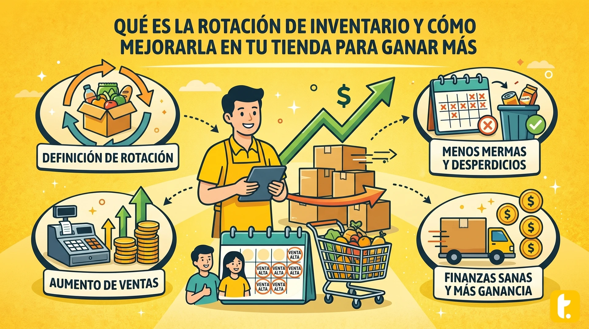 Usuario de Treinta llevando su inventario con un sistema