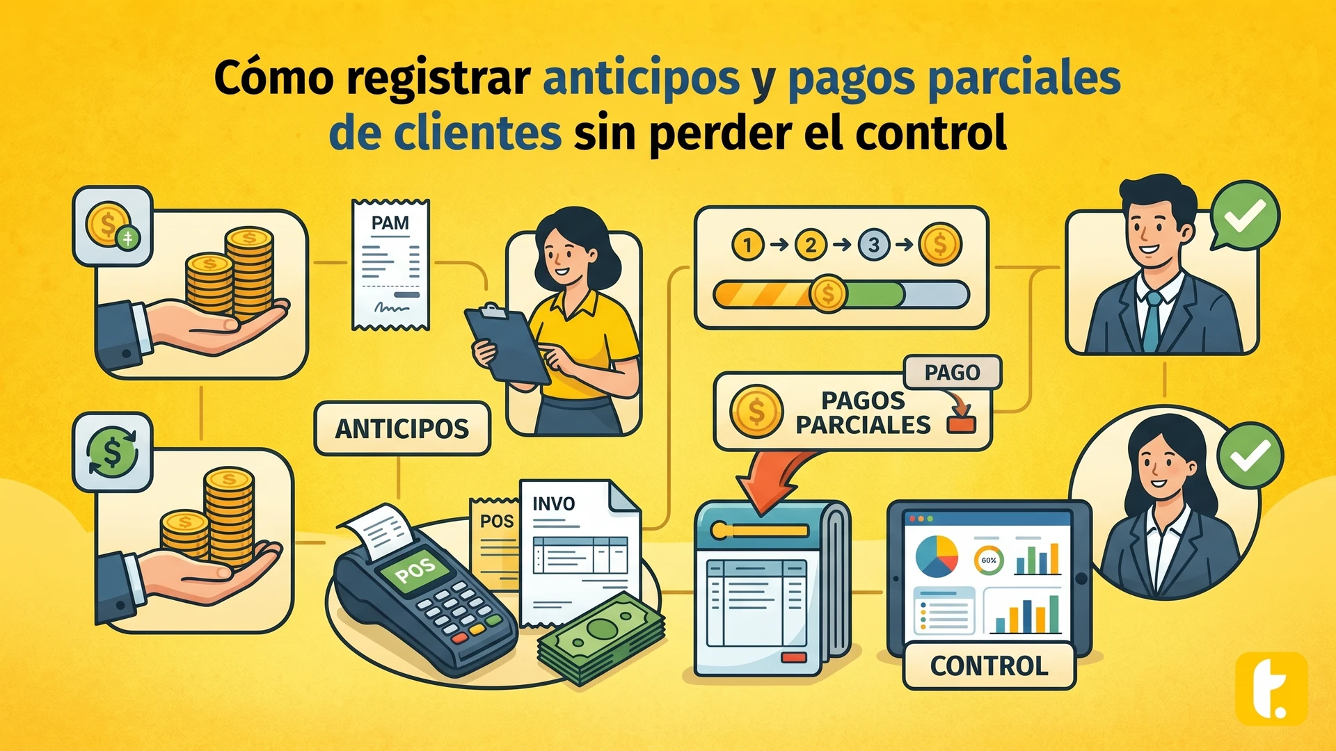 Usuario de Treinta llevando su inventario con un sistema