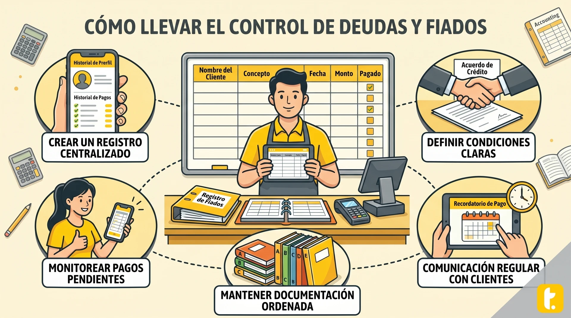 Usuario de Treinta llevando su inventario con un sistema
