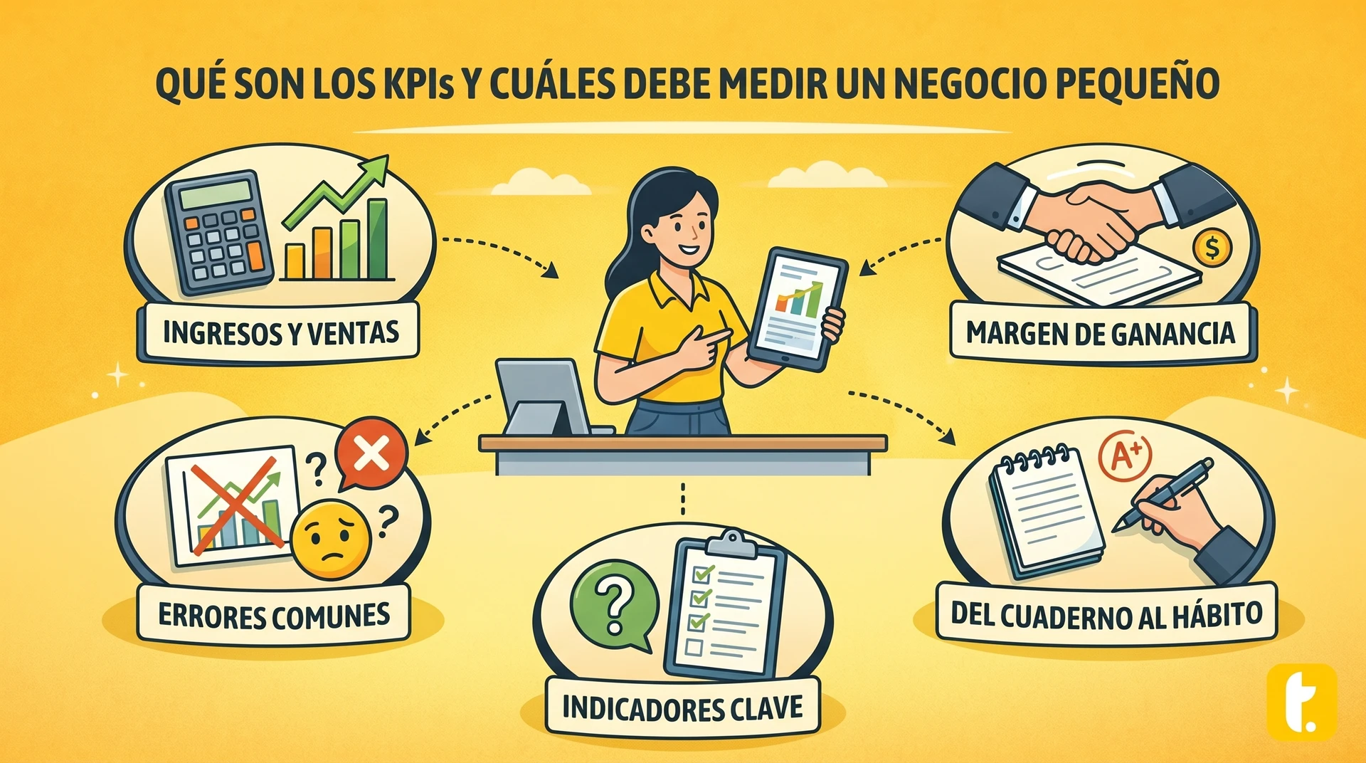KPI esenciales para negocios pequeños, destacando su importancia en el crecimiento y la gestión efectiva.