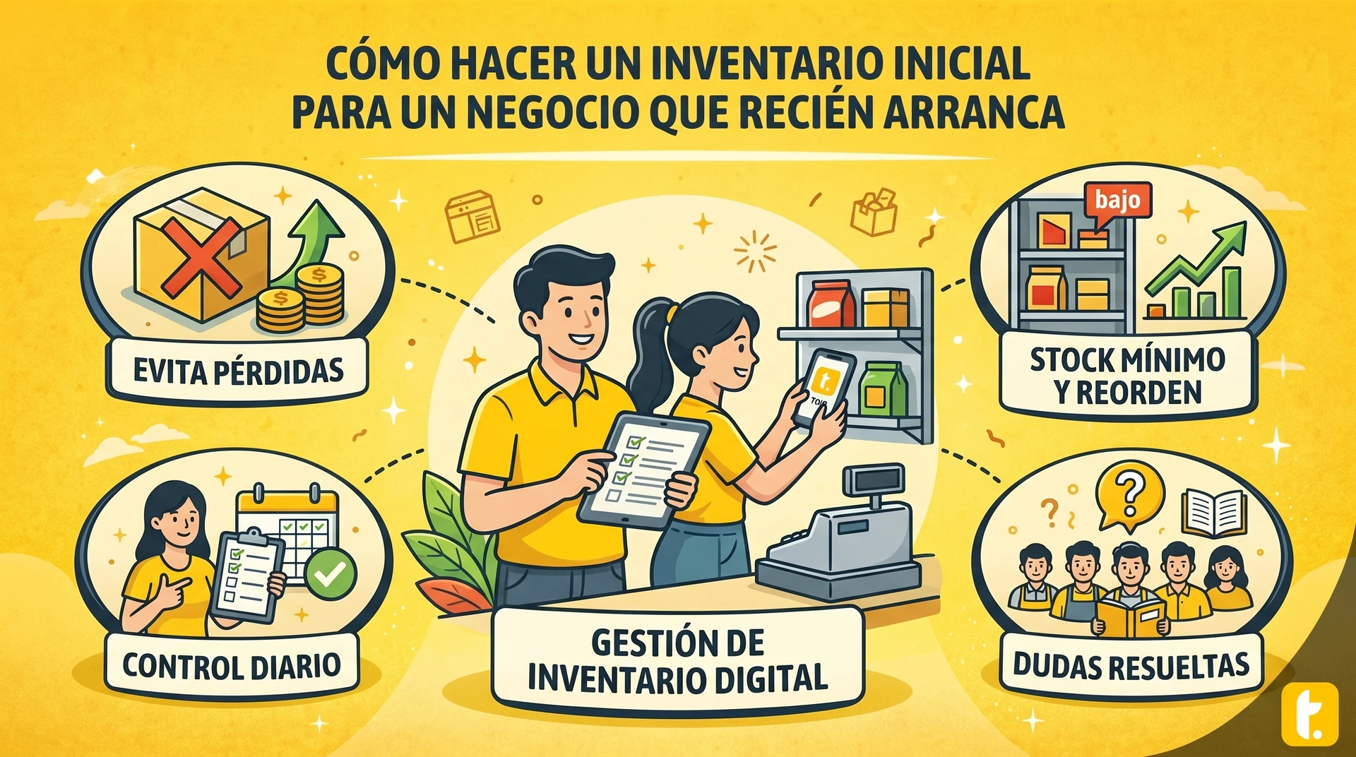 Portada del artículo sobre cómo realizar un inventario inicial efectivo para nuevos negocios.