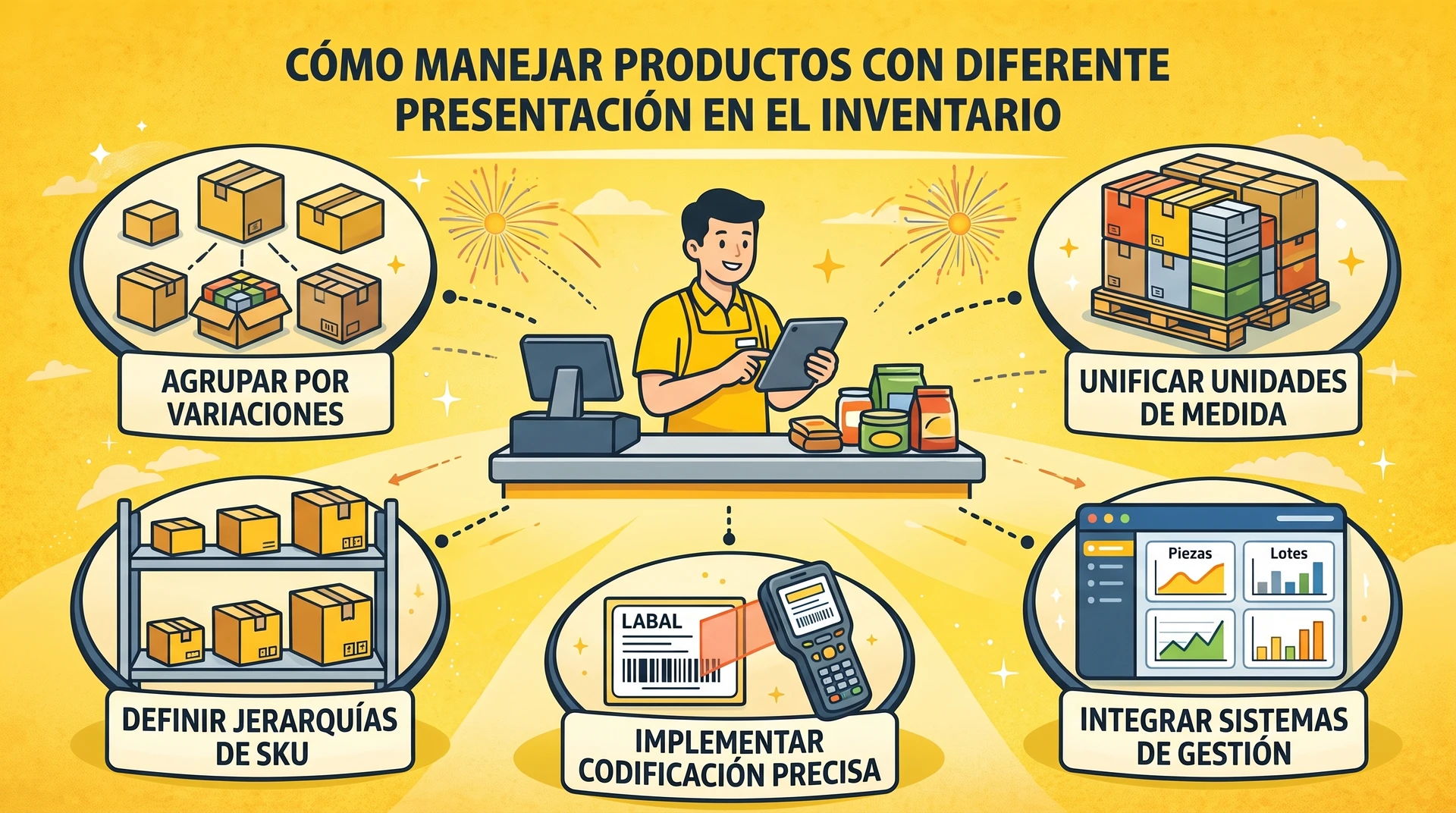 Usuario de Treinta llevando su inventario con un sistema