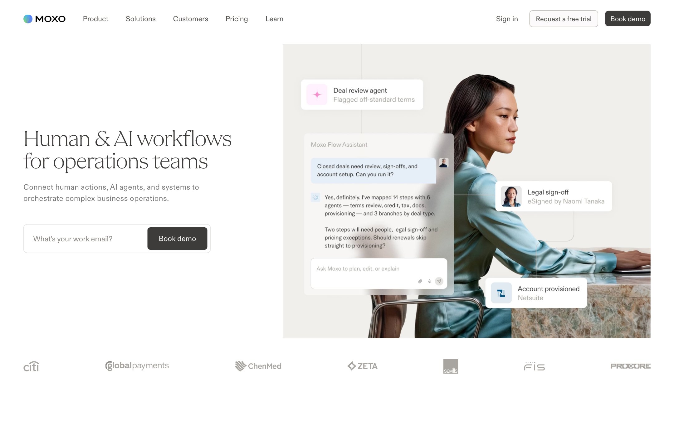Moxo AI workflow automation platform with human accountability