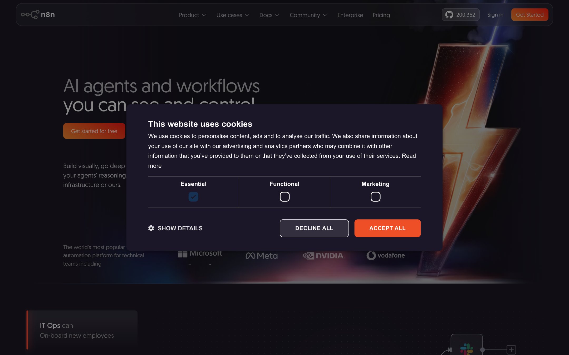 n8n open-source workflow editor with AI agent nodes