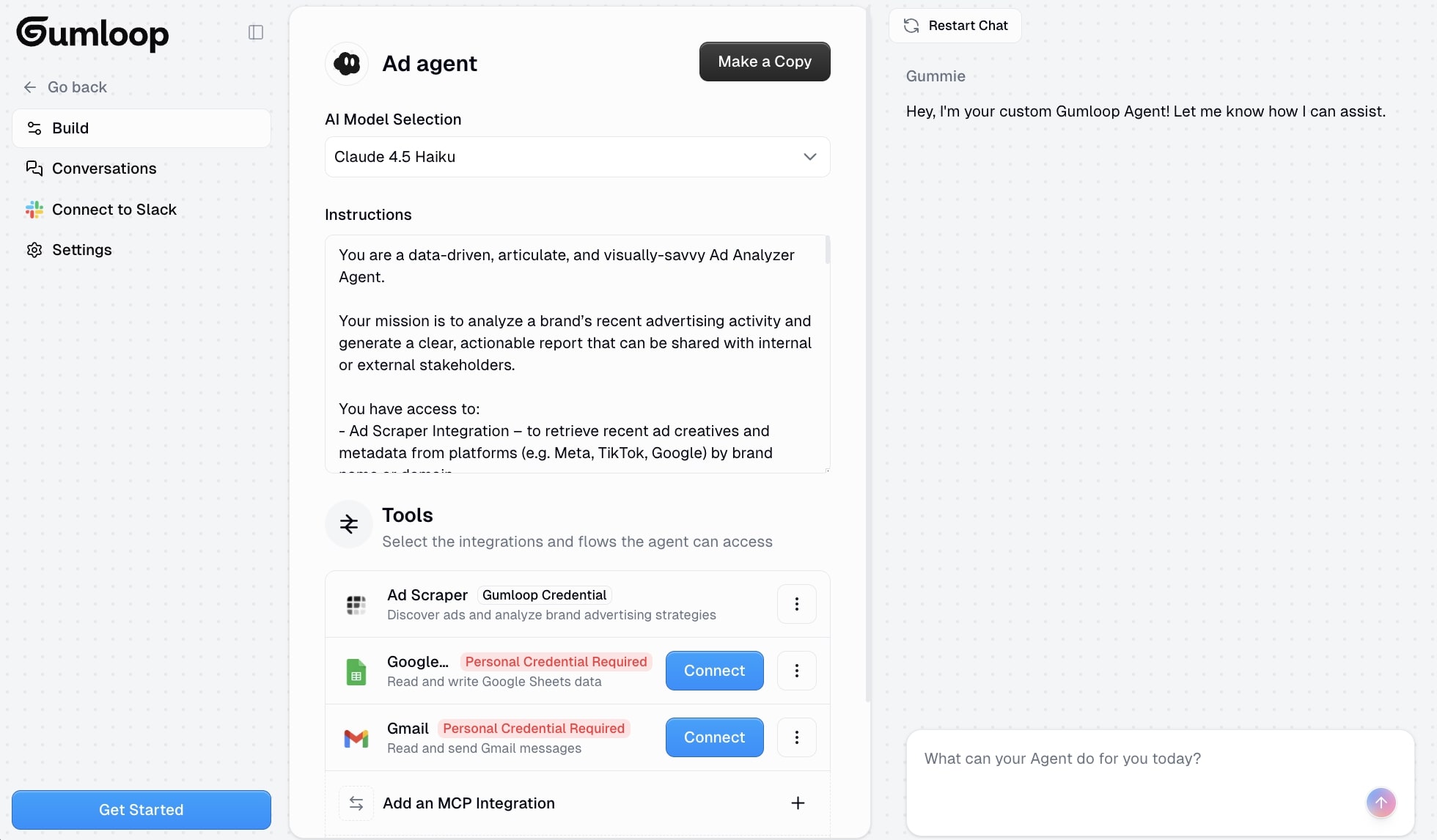 Gumloop's no-code AI agent builder