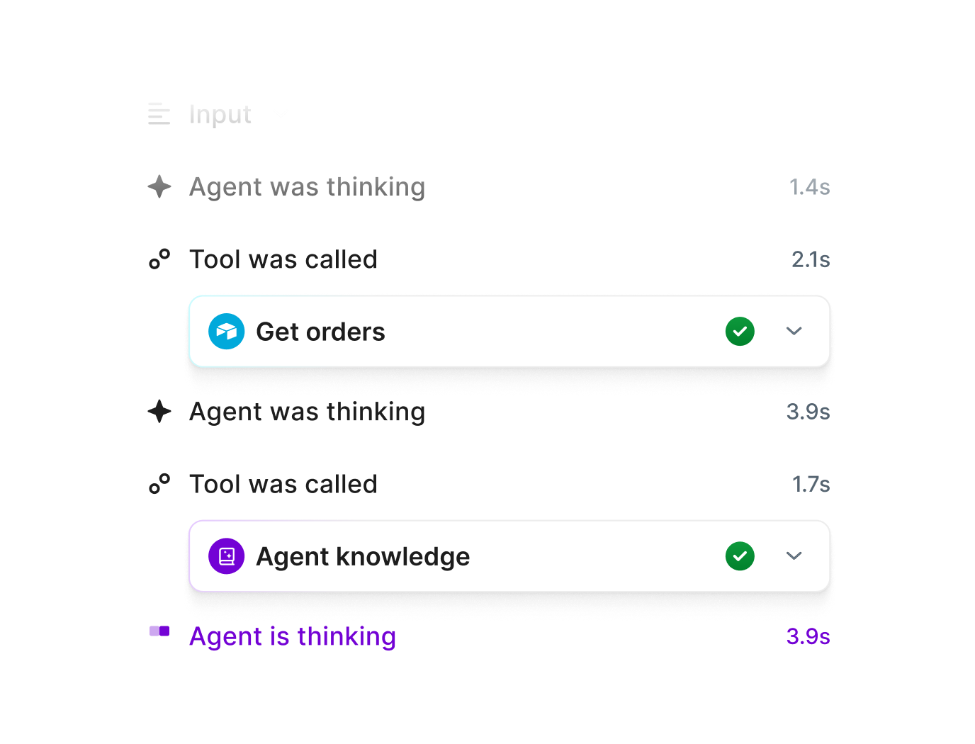 Make agent run log showing tool calls