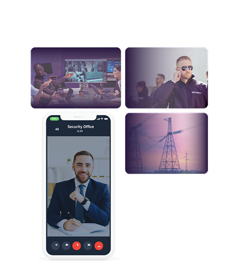 Sovereign and secure communication platform for governments – RealTyme interface showing encrypted video call and diverse users with 'Get Started' CTA.