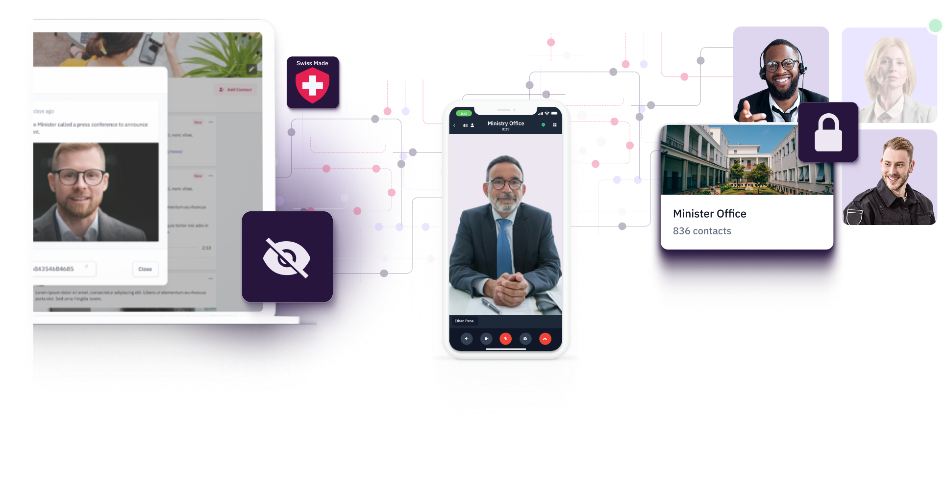 RealTyme sovereign and secure communication platform for governments, defense, critical sectors, and citizens, featuring encrypted video calls, private messaging, and secure contact management.