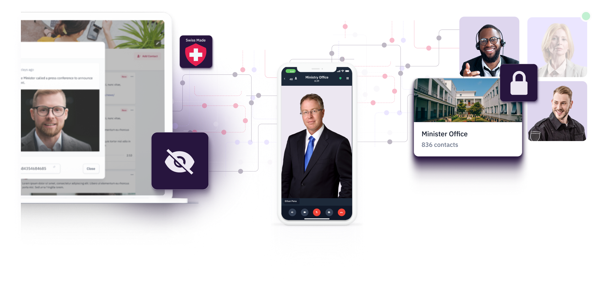 RealTyme sovereign and secure communication platform for governments, defense, critical sectors, and citizens, featuring encrypted video calls, private messaging, and secure contact management.