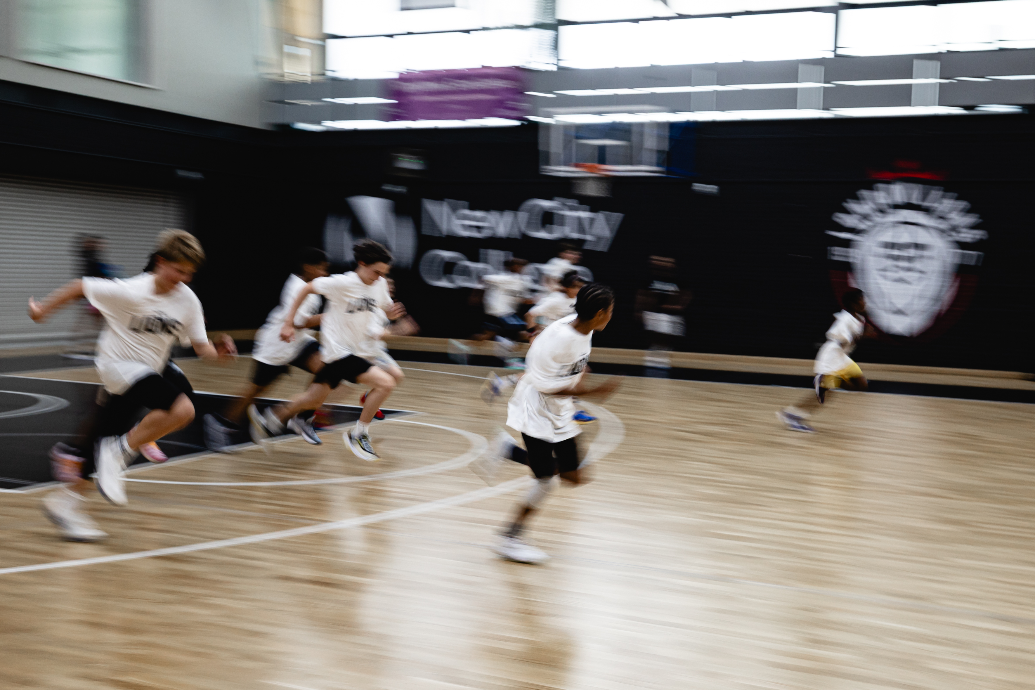 Basketball action at a London Lions camp