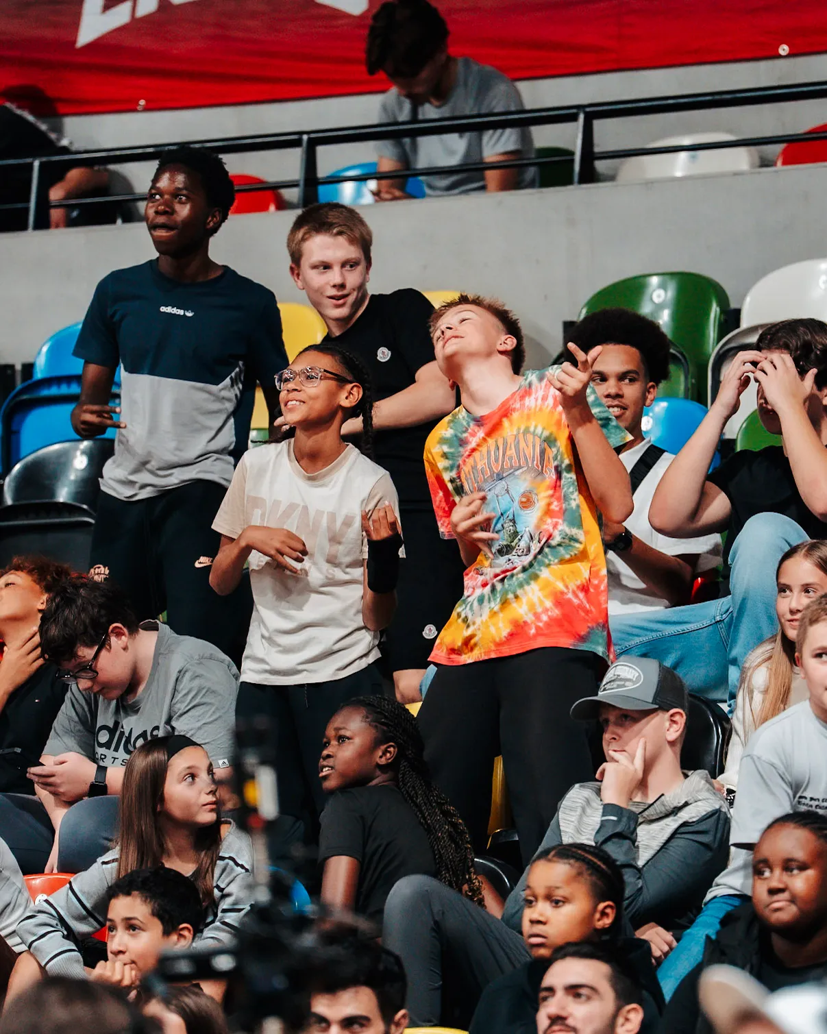 School pupils in the stands at a London Lions home game