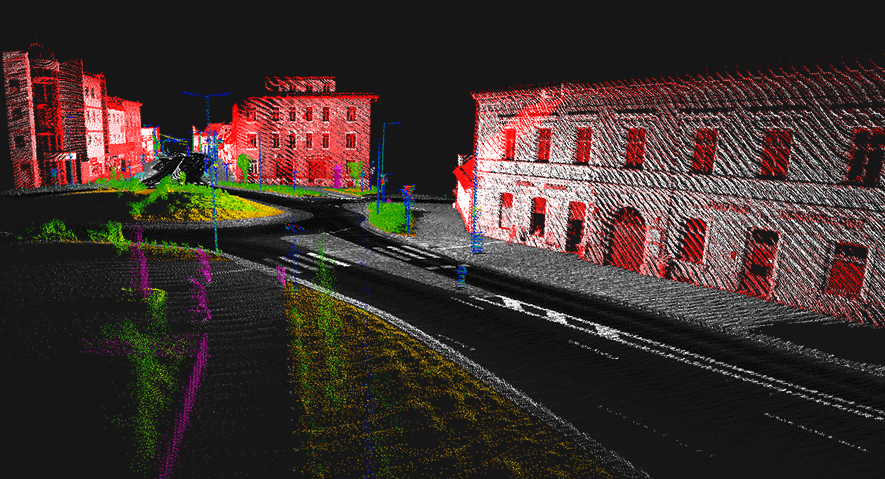 Pointcloud view of a town