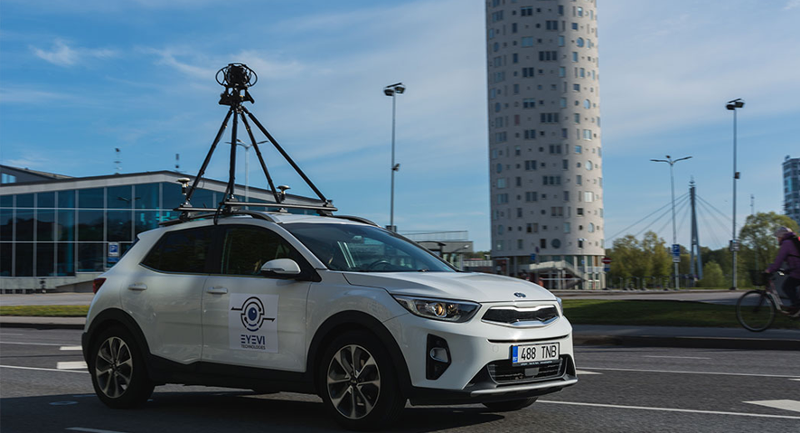 EyeVi mobile mapping system mounted on a car