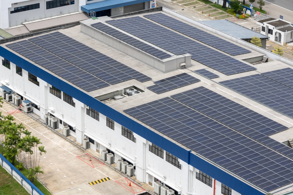 Factory with solar roof