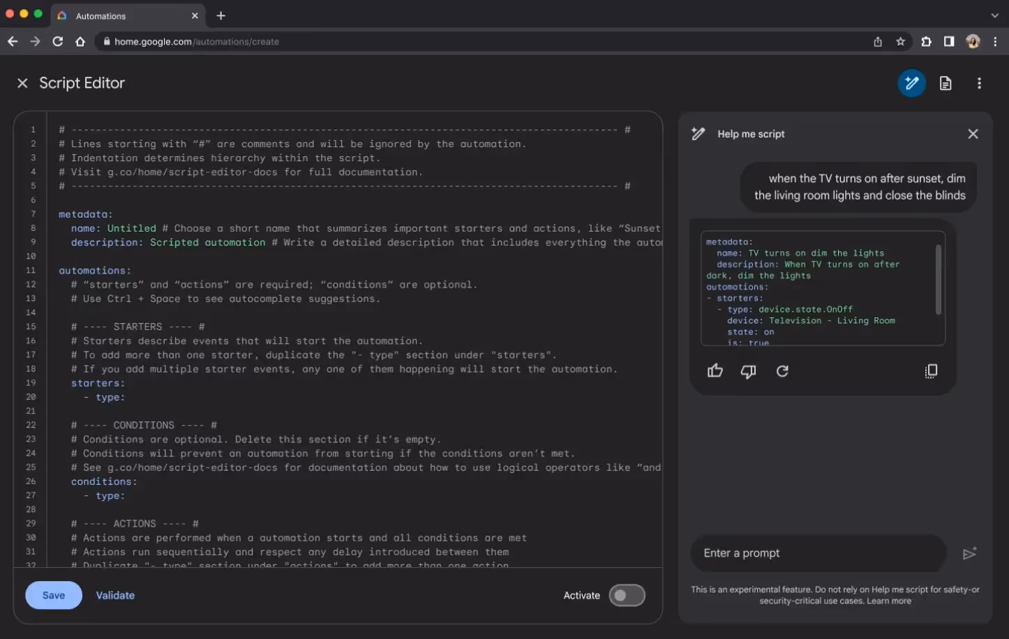 Skapa rutiner med hjälp av Google's AI