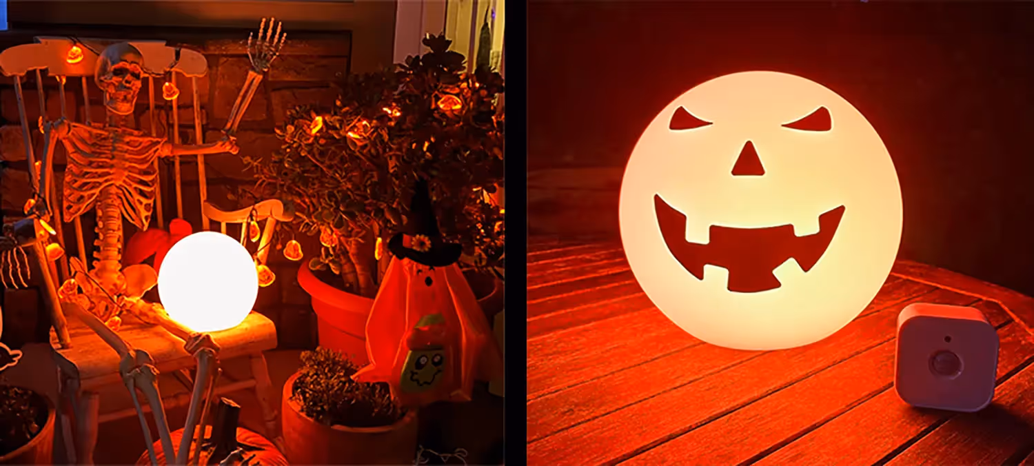 Eve firar Halloween med kul klistermärke