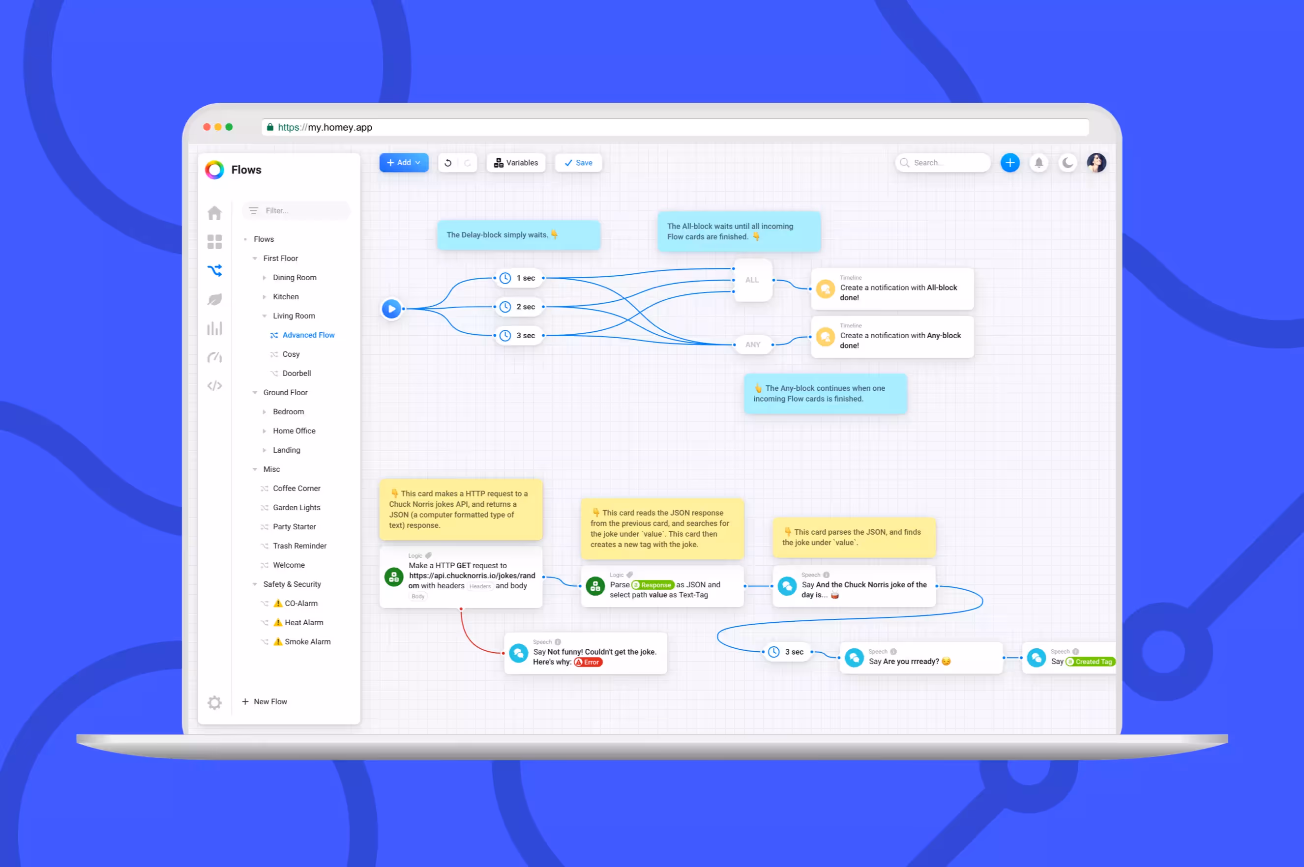 En guide till Homey Advanced Flow