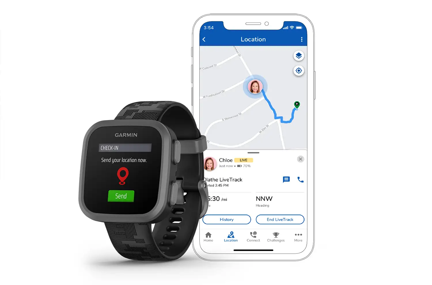 Garmin Bounce – GPS-klocka för barn tillsammans med appen i mobilen