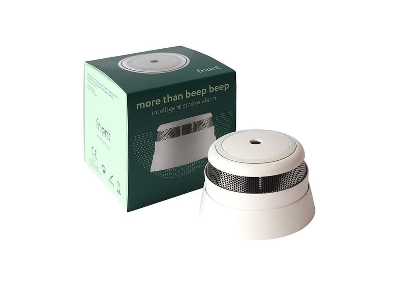 Frient Intelligent Smoke Sensor – smart brandvarnare framför förpackningen