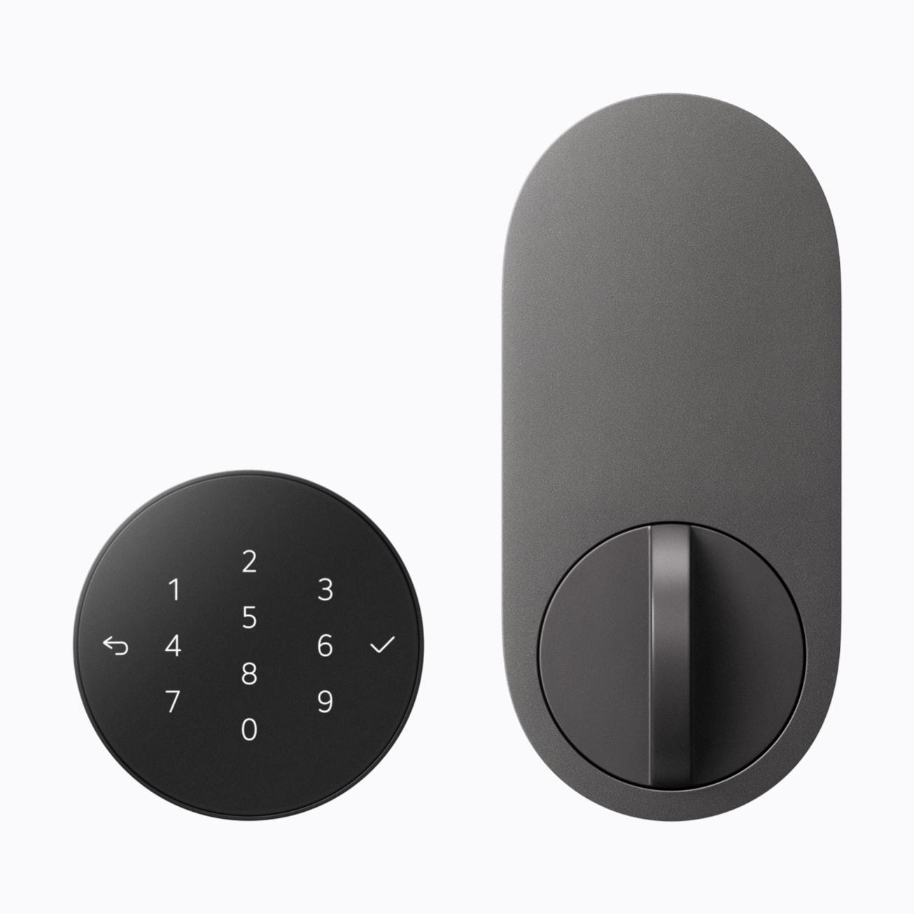 Apple Home Collection – LG Smart Deadbolt Lock i grafit med knappsats, framifrån