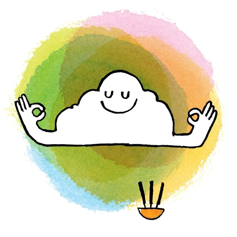 Ilustración de una meditación en la nube