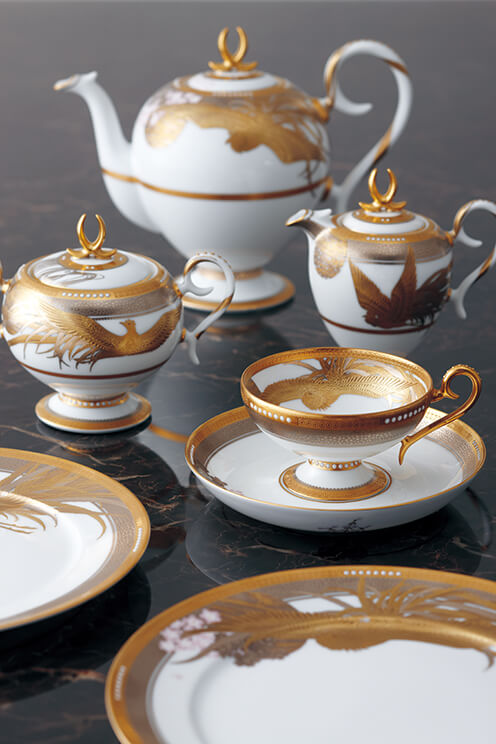 Queen's Garden & Gold & silver phoenix| 24 piece Tea Set