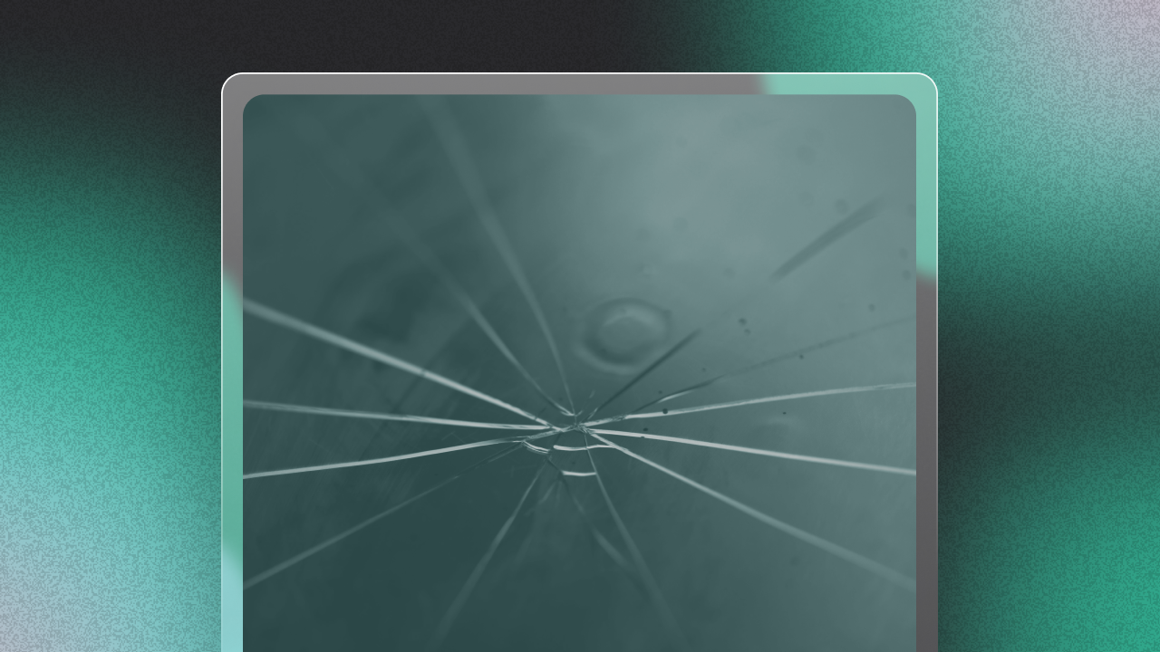 a cracked windshield