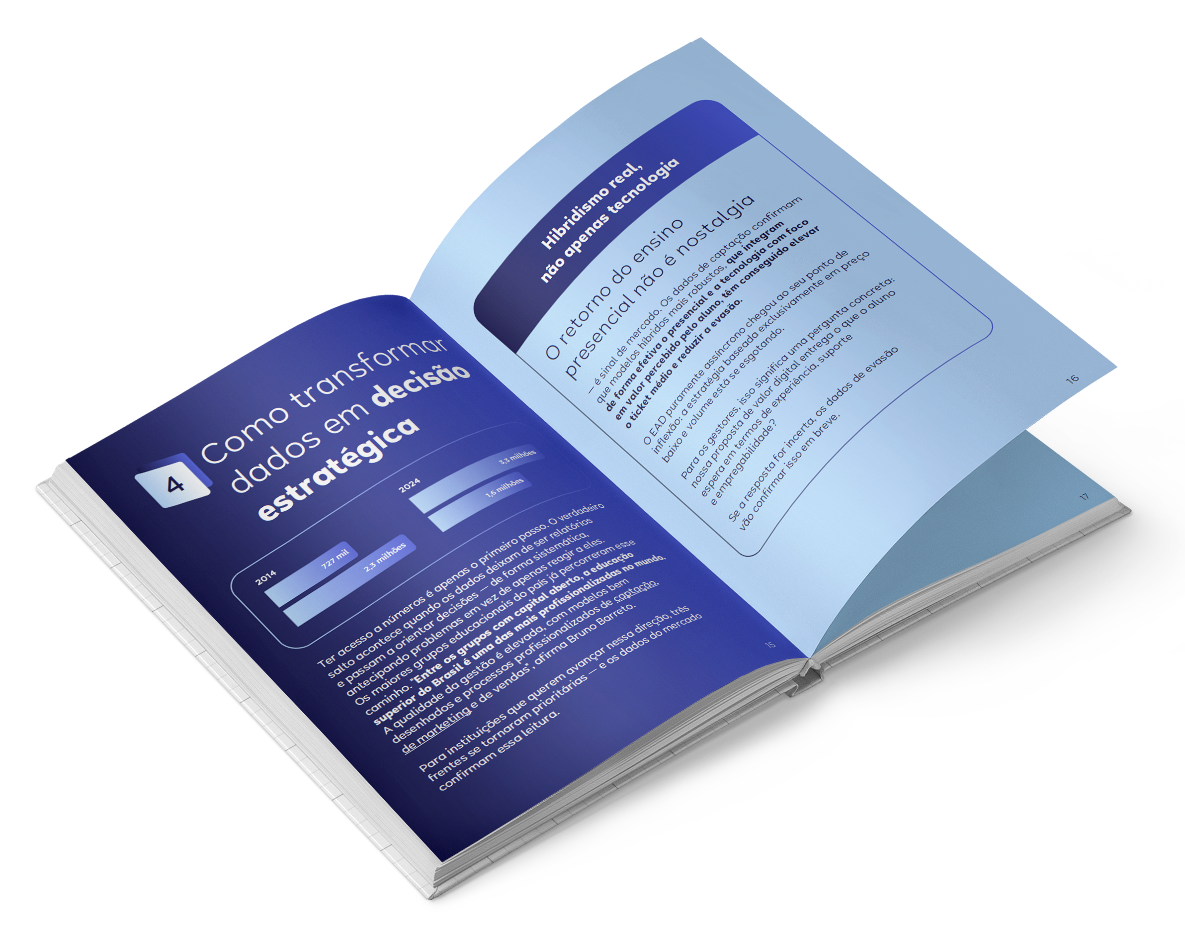 e-book aberto, mostrando duas páginas de conteúdo