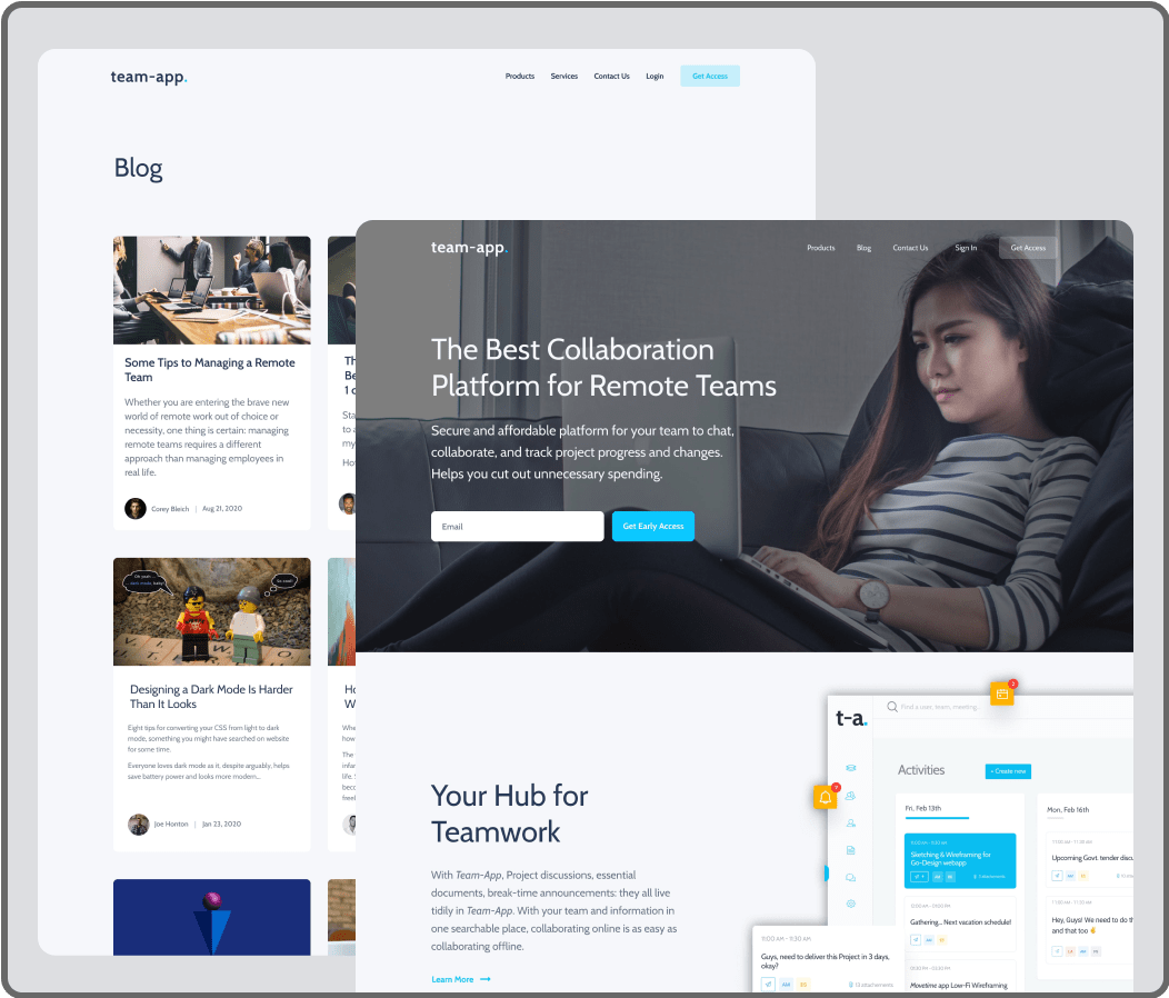 A mockup of a project