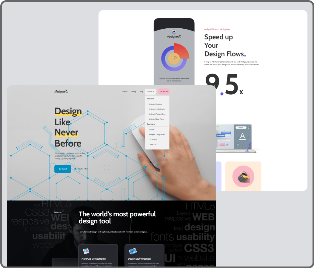 A mockup of a project