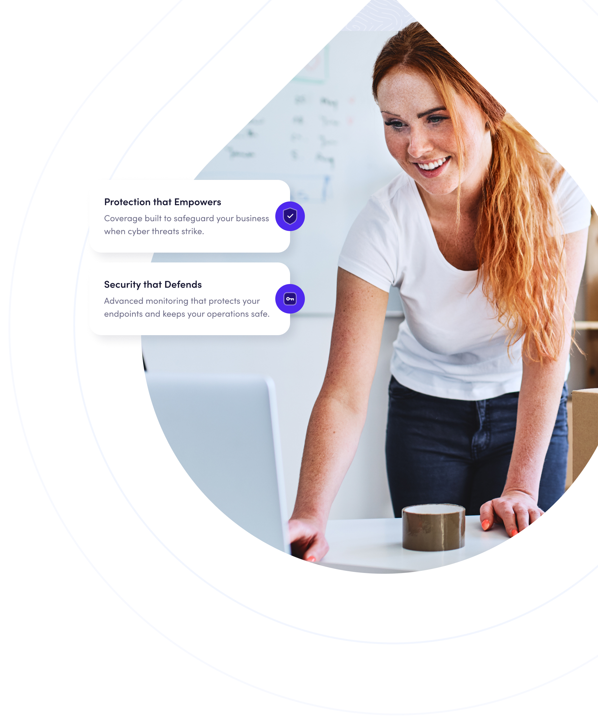 Woman using Elpha Secure Cybersecurity tools