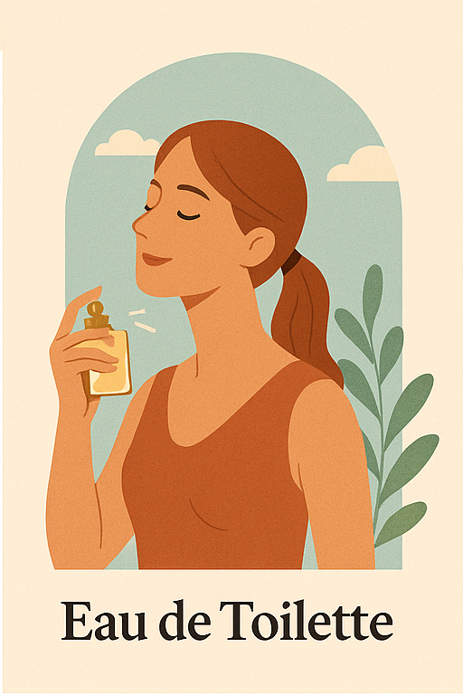 a woman with an Eau de Toilette perfume