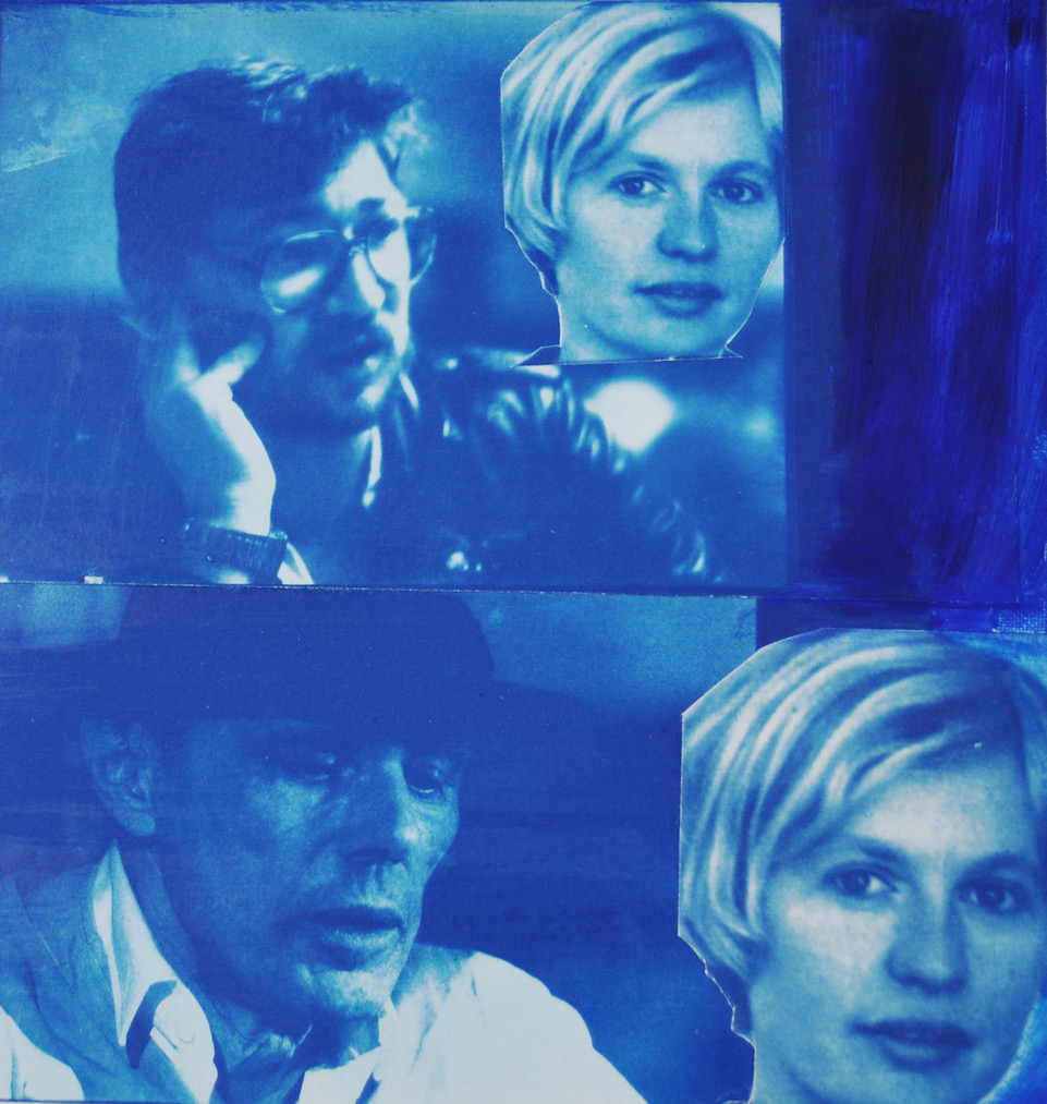 FBI. Fassbinder, Beuys + Ich, Canotypiemontage, Acryl auf Leinwand, 30 x 30 cm