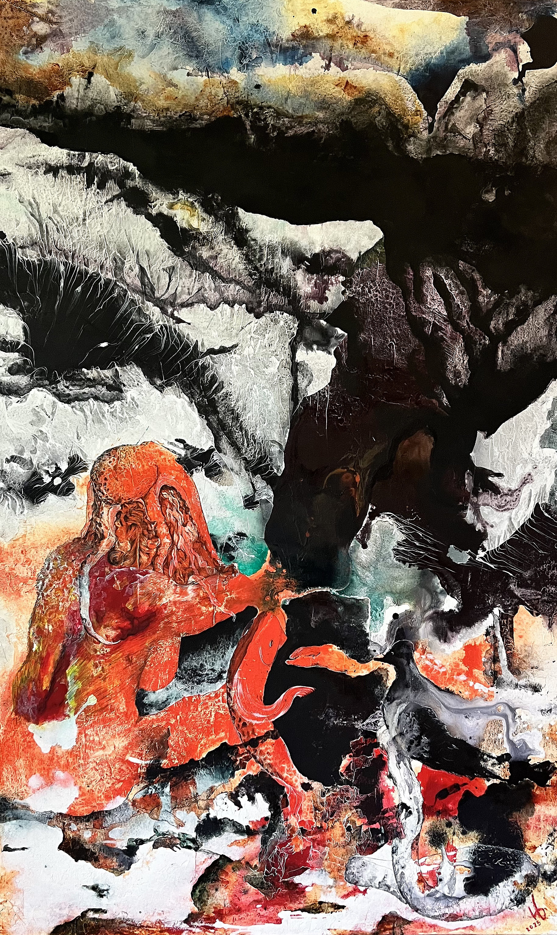 Leben. Wenn möglich, heiter, Acryl auf Leinwand, 160 x 100 cm, 2025