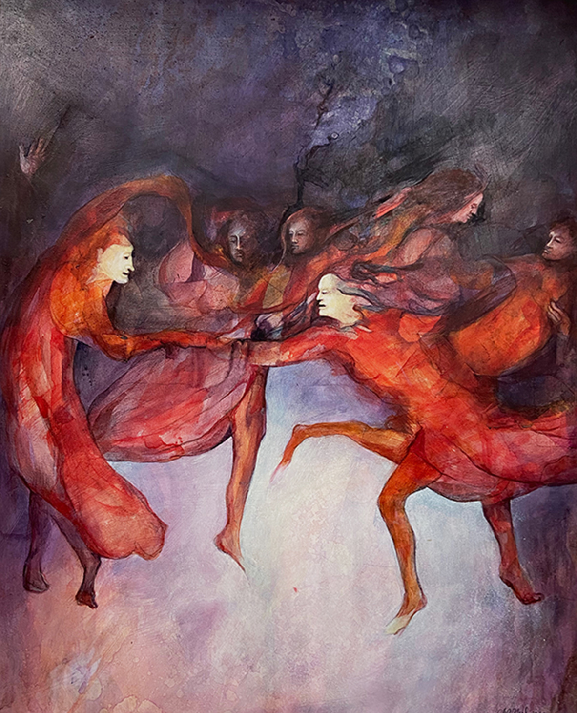 ETUDE: Danse Macabre, 52 X 42 cm, Acryl auf Papier, 2025