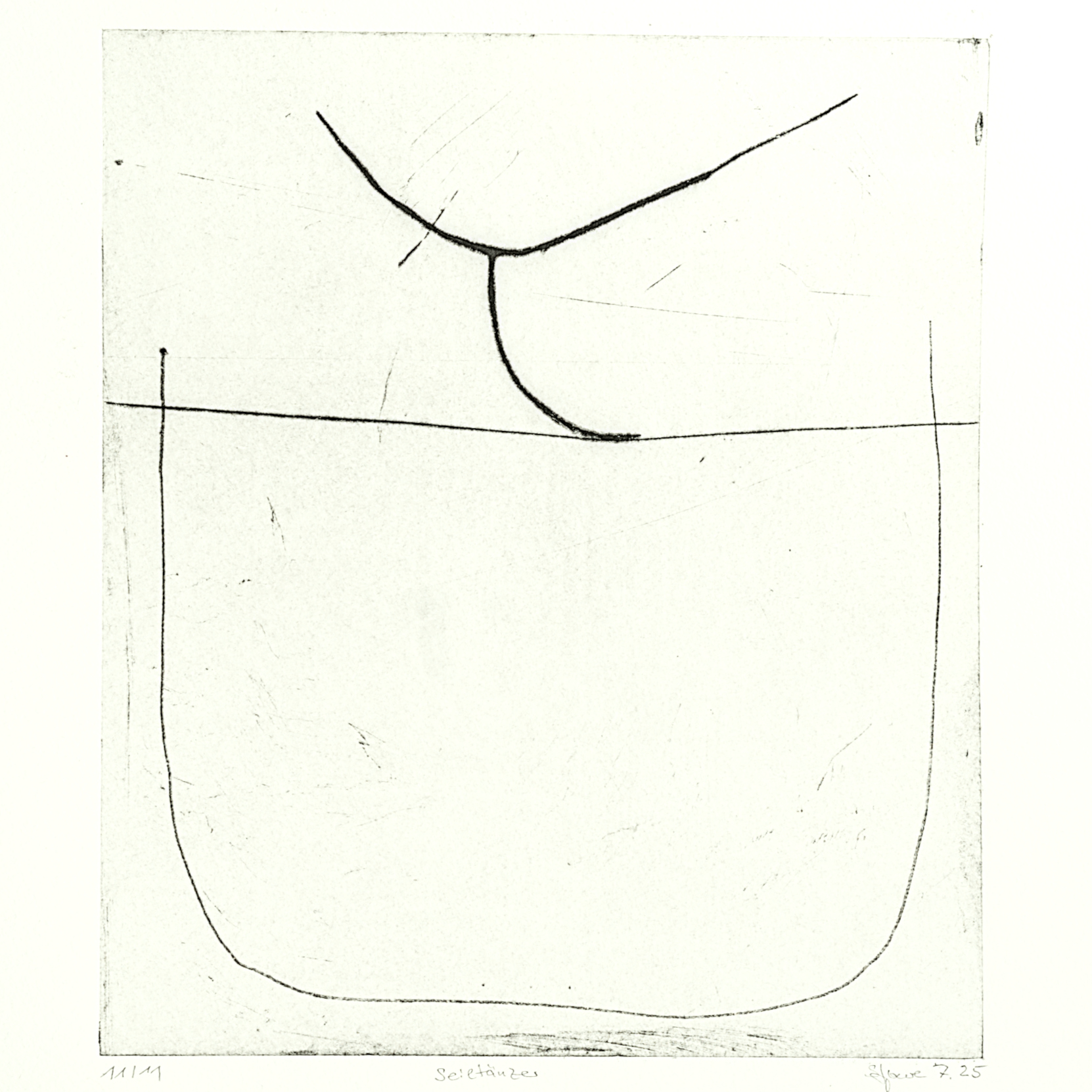 Seiltänzer, Kaltnadelradierung, 20,6 x 23,8cm