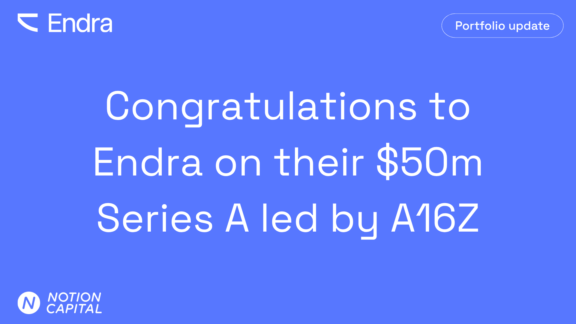 Congratulations to Endra on their $50m Series A led by A16Z